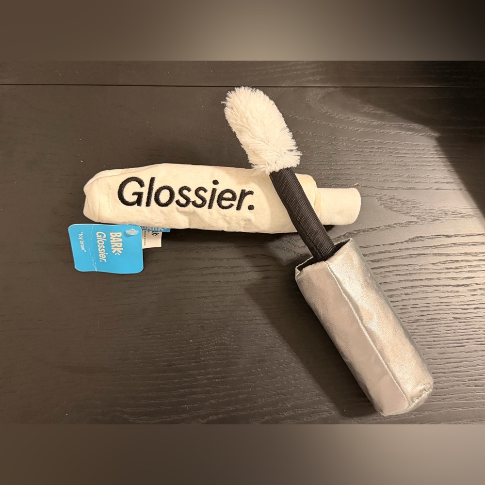 Glossier x BARK limited edition dog toy: boy brow